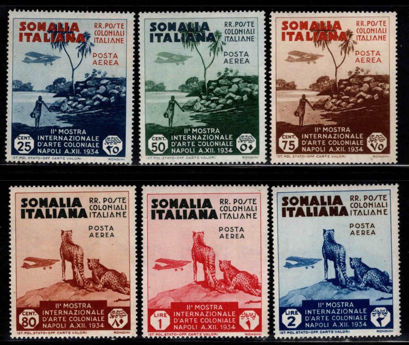 Italian Somalia Scott C1-C6 MH* 1934 airmail stamp set