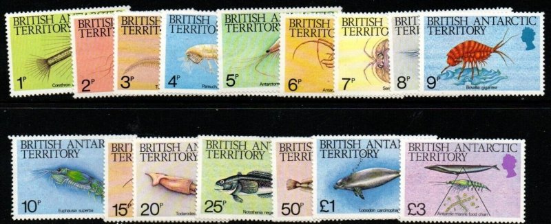 BRITISH ANTARCTIC TERR. SG123/38 1984 MARINE LIFE  MNH