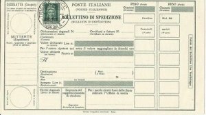 Trieste A - Shipment Bulletin Lire 25 Turrita n. P 10 canceled