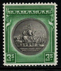 BAHAMAS SG132a 1943 3/= BROWNISH-BLACK & GREEN MTD MINT