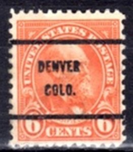 US Stamp #638x61 - James A. Garfield - Regular Issue 1926-34 Precancel