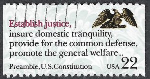 United States #2357 22¢ US Constitution - Establish Justice (1987). Used.