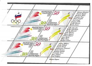 SLOVENIA Sc 134a NH MINISHEET of 1992 Winter Olympics 