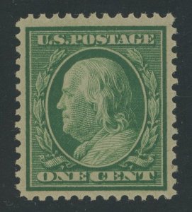USA 357 - 1 cent Franklin on Bluish Paper - XF Mint never hinged