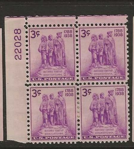 UNITED STATES SC837 NORTHWEST  3C  UL PLATE BLOCK OF 4 #22028  MNH  P0219E  H