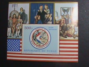 CHAD-APOLLO 15 & SCOTT WORDEN IRWIN FAMILY MNH S/S SHEET VERY FINE