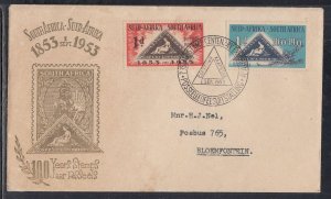 South Africa Scott 193-4 FDC - Postage Stamp Centennial T5