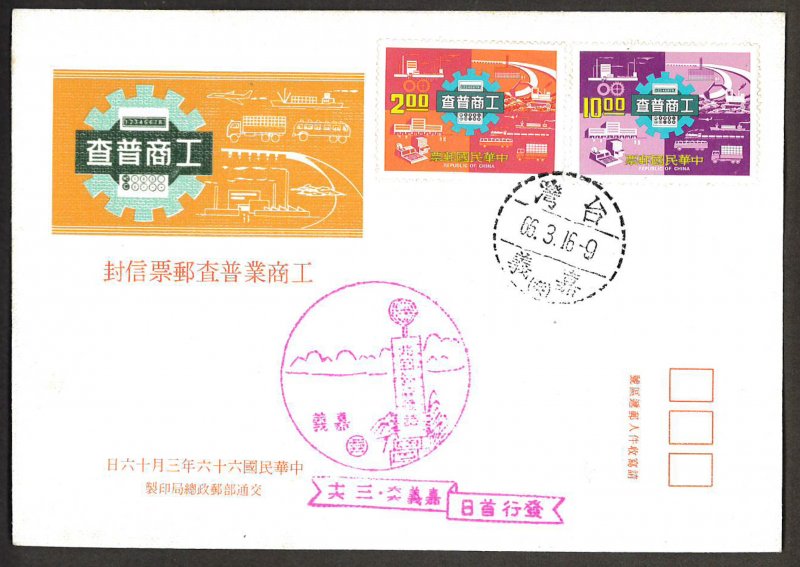 CHINA TAIWAN Sc#2036-2037 Industry & Commerce Census (1977) FDC