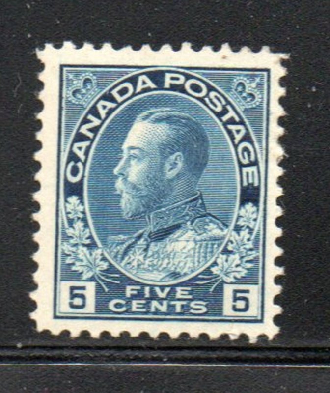 Canada Sc 111 1912 5 c dark blue G V Admiral issue stamp mint