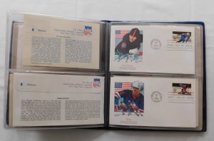 FDC 1980 US United States Olympic Committee First Day Cover Collection in Album