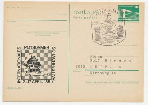 Postal stationery / Postmark Germany / DDR 1985 Chess festival