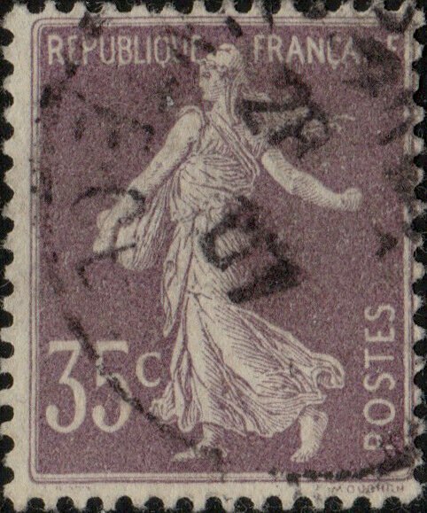 FRANCE - Yv.136a - 35c violet Semeuse chiffres maigres type I - Oblitéré TB