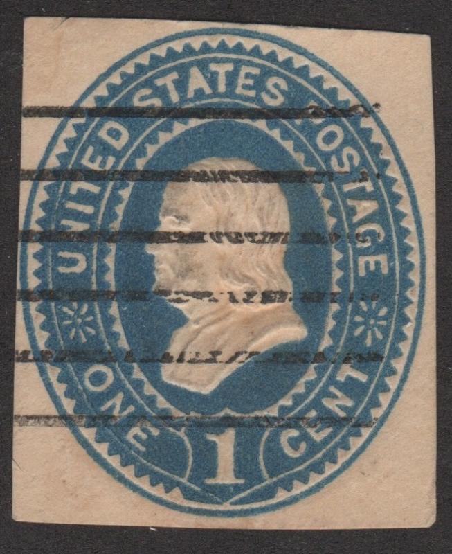 SC#U295 1¢ Franklin Cut Square (1894) Used