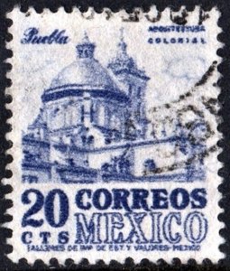 Mexico SC#860 20¢ Cathedral Puebla (1950) Used