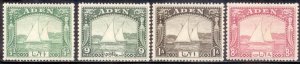 Aden 1937 SC# 1-3,8 Ships MLH-OG E35