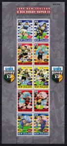 New Zealand 1999 U-Bix Rugby Mint MNH Miniature Sheet SC 1586