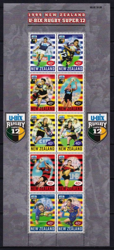 New Zealand 1999 U-Bix Rugby Mint MNH Miniature Sheet SC 1586
