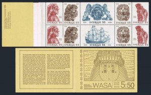 Sweden 825-830a booklet,MNH.Michel 644-649 MH 21. Warship Wasa,1628.1969.