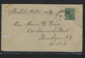 MONTSERRAT  COVER (P2304B)  KGV  1/2D PRINTED MATTER COVER TO USA