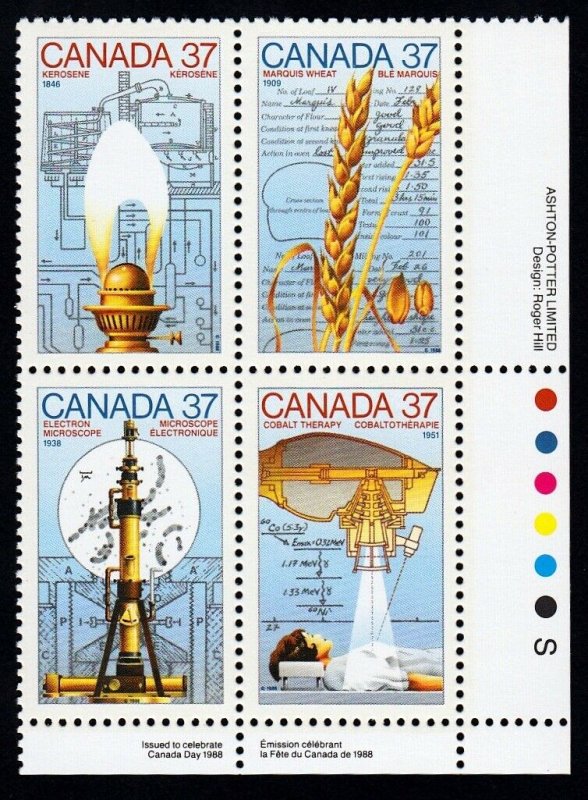 SCIENCE & TECHNOLOGY-3 = Canada MNH-VF 1988 #1209a Se-Tenant LR PB q01