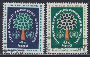 United Nations - New York # 81-82, World Forestry Congress, Used, 1/3 Cat.