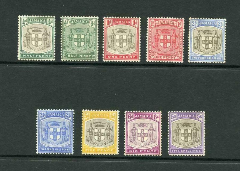 Jamaica SG37/45 1905 Set of 9 M/M Cat 150 pounds