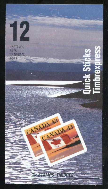 Canada 1389a MNH, Flag Over Shoreline Cplt. Booklet of 12 from 1993.