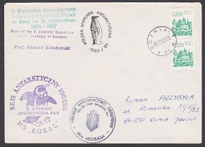 POLAND ANTARCTIC EXPEDITION 1985 ship cover - Penguin cachets etc..........a2985