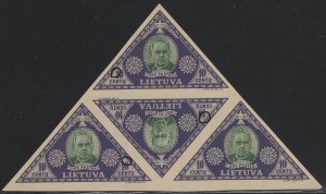 Lithuania 1933 MNH Sc C72 10c Joseph Maironis Block of 4 Imperf Variety