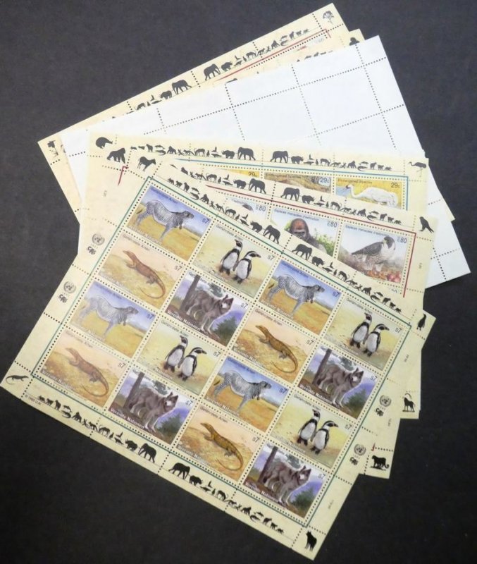 EDW1949SELL : UNITED NATIONS 1993, 94, 96 Wildlife sheetlets from all 3 Offices.