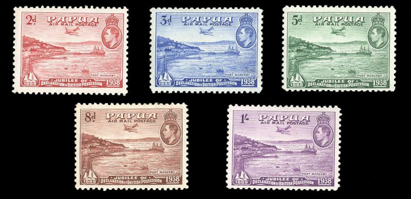 Papua New Guinea #C5-9 Cat$32.25, 1938 Airpost, hinged