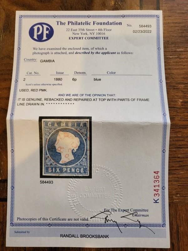 Stamps Gambia Scott #2 used