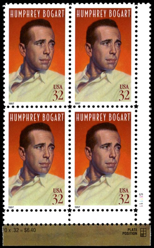 US Sc 3152 VF/MNH Plate Block of 4- 1997 32¢ Bogart