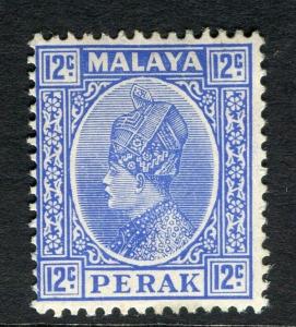 MALAYA; PERAK 1935 early Sultan issue Mint hinged 12c. value