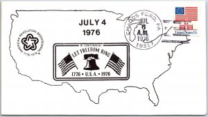 USA BICENTENNIAL TOUR SCARCE PRIVATE CACHET CANCEL AT CHADDS FORD PA JULY 6 1976