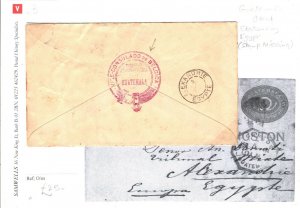 Guatemala Cover CONSULAR MAIL Belgian Consulate Egypt Stationery 1894 SV3