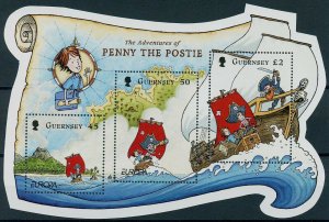 Guernsey 2010 MNH Europa Stamps Children's Books Penny the Postie Ships 3v M/S