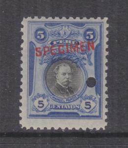 PERU, 1918 Pardo, 5c., ABN Punched Proof, SPECIMEN in Red, mnh.