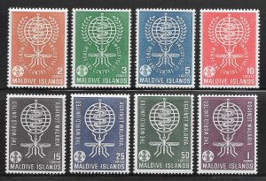 Maldive Islands Scott 87-94 Unused LHOG - 1962 WHO Malaria Eradication