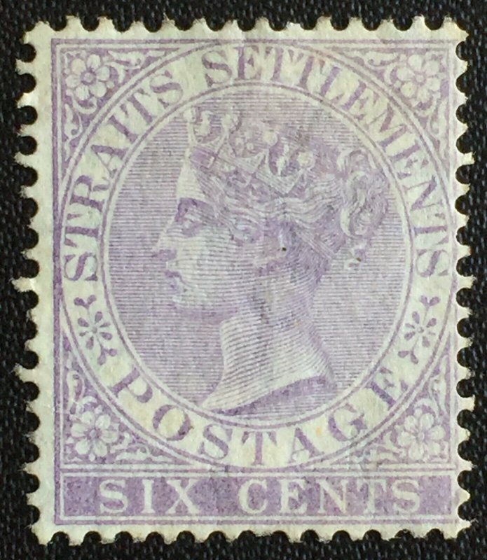 Malaya Straits Settlements 1868 QV 6c CrownCC Mint SG#13 CV£150 M1912