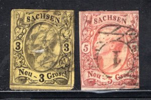 Saxony #12-13 Used  F/VF.  CV $81.00 ...  5530031