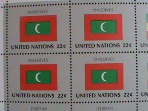 ​UNITED NATION-1986 SC#481-484 U. N. FLAGS SERIES MNH FULL SHEET- VERY FINE