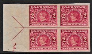 US 1909 Sc. #371 VF NH left arrow block, pencil on gum