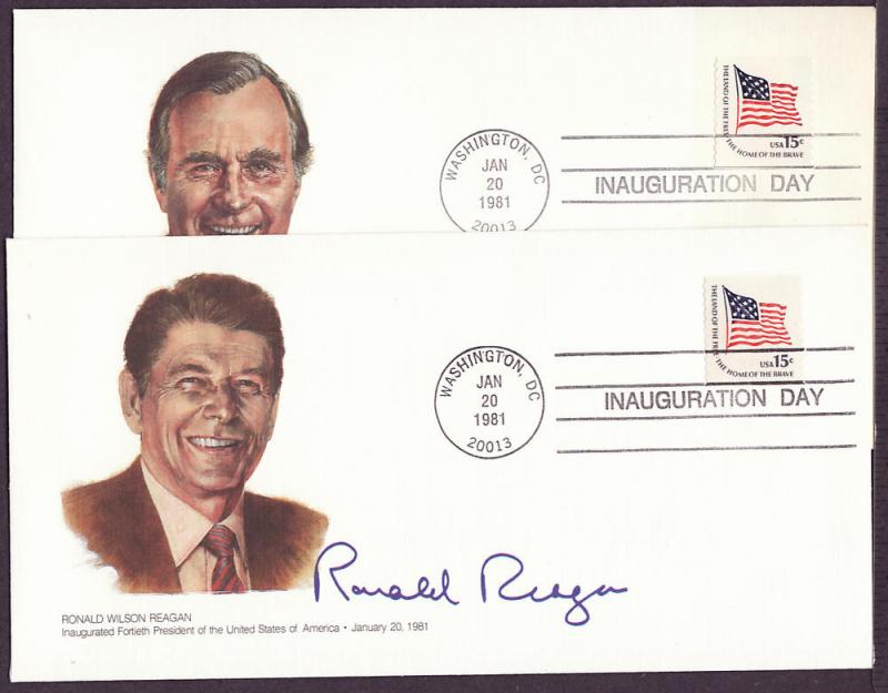 1618C Ronald Reagan Inauguration Fleetwood FDC pair