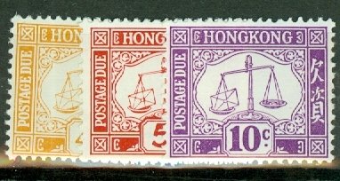 JC: Hong Kong J13-17, J14a, J17a MNH CV $107; scan shows only a few