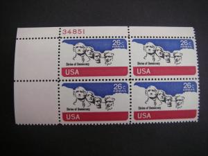 Scott C88, 26c Mt Rushmore, PB4 #34851 UL, MNH Airmail Beauty