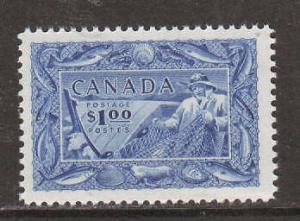 Canada Sc 302 MNH. 1951 $1.00 Fishing, fresh