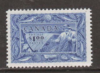 Canada Sc 302 MNH. 1951 $1.00 Fishing, fresh