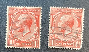 Great Britain #160 + #188 King George V (1912 vs 1924 variation)