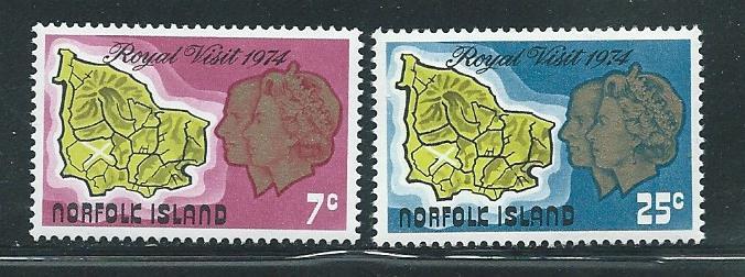 Norfolk Island 172-3 1974 Royal Vist set MNH